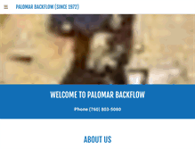 Tablet Screenshot of palomarbackflow.com
